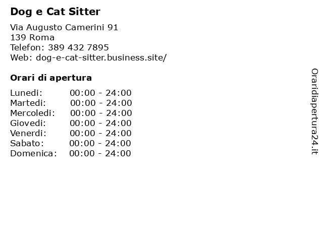 Dog e Cat Sitter a Roma: indirizzo e orari di apertura