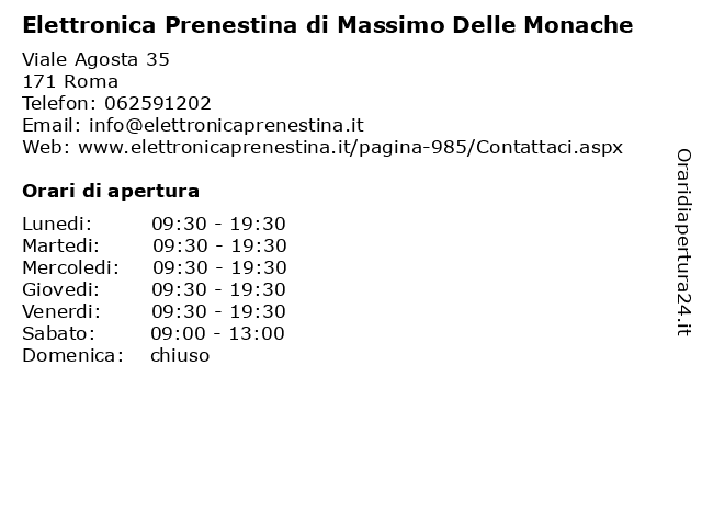 Elettronica Prenestina di Massimo Delle Monache a Roma: indirizzo e orari di apertura