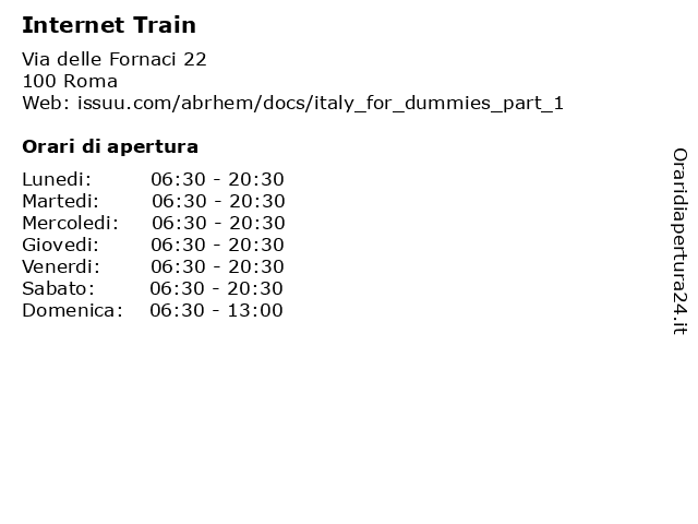 Internet Train a Roma: indirizzo e orari di apertura