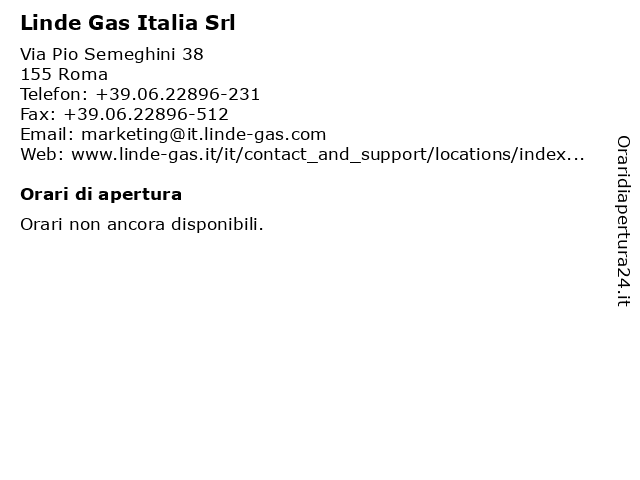 Linde Gas Italia Srl a Roma: indirizzo e orari di apertura