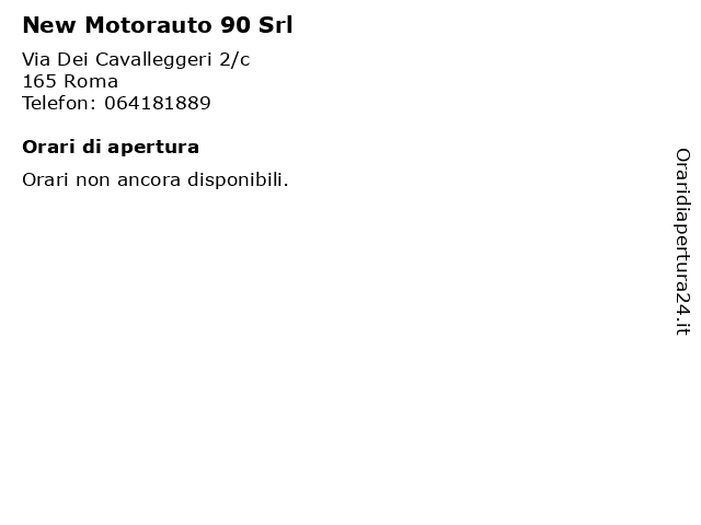 New Motorauto 90 Srl a Roma: indirizzo e orari di apertura