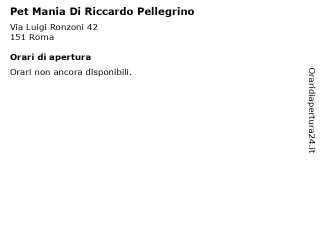 Pet Mania Di Riccardo Pellegrino a Roma: indirizzo e orari di apertura