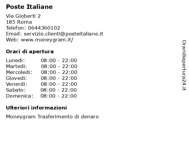 Poste Italiane a Roma: indirizzo e orari di apertura