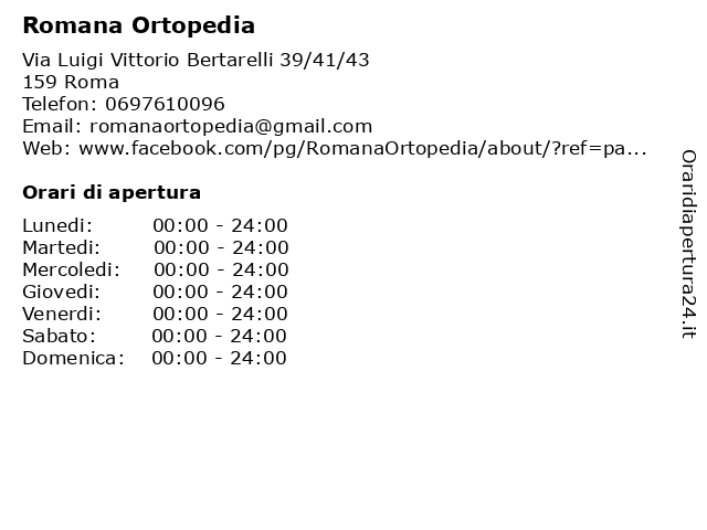 Romana Ortopedia a Roma: indirizzo e orari di apertura