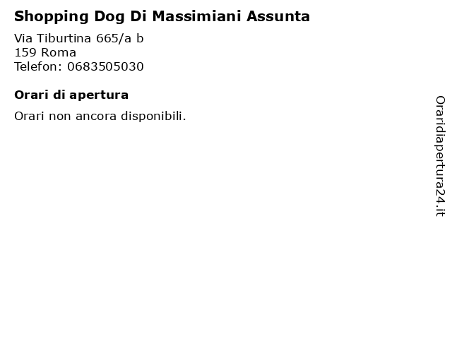 Shopping Dog Di Massimiani Assunta a Roma: indirizzo e orari di apertura