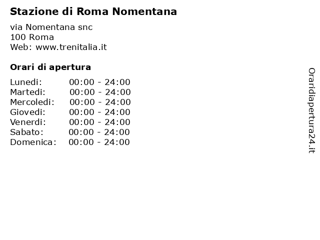 Stazione di Roma Nomentana a Roma: indirizzo e orari di apertura