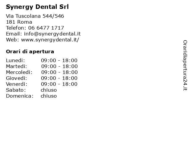Synergy Dental Srl a Roma: indirizzo e orari di apertura