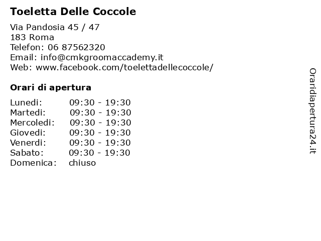 Toeletta Delle Coccole a Roma: indirizzo e orari di apertura