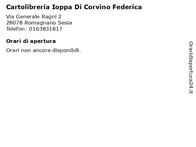 Cartolibreria Ioppa Di Corvino Federica a Romagnano Sesia: indirizzo e orari di apertura