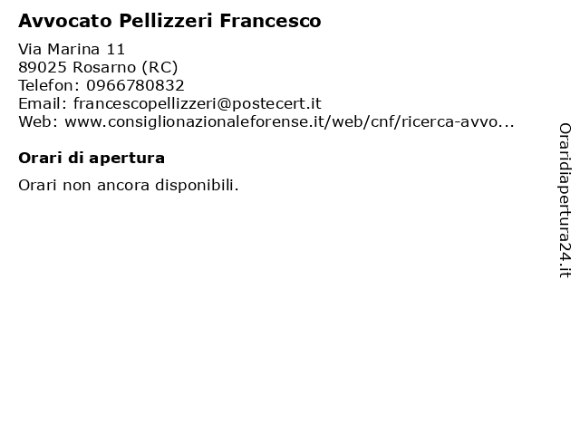 Avvocato Pellizzeri Francesco a Rosarno (RC): indirizzo e orari di apertura