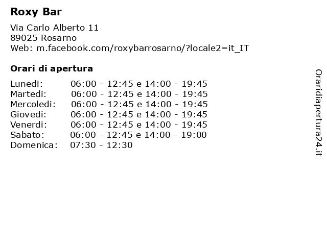Roxy Bar a Rosarno: indirizzo e orari di apertura