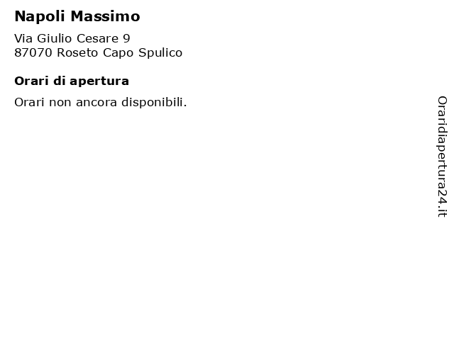Napoli Massimo a Roseto Capo Spulico: indirizzo e orari di apertura