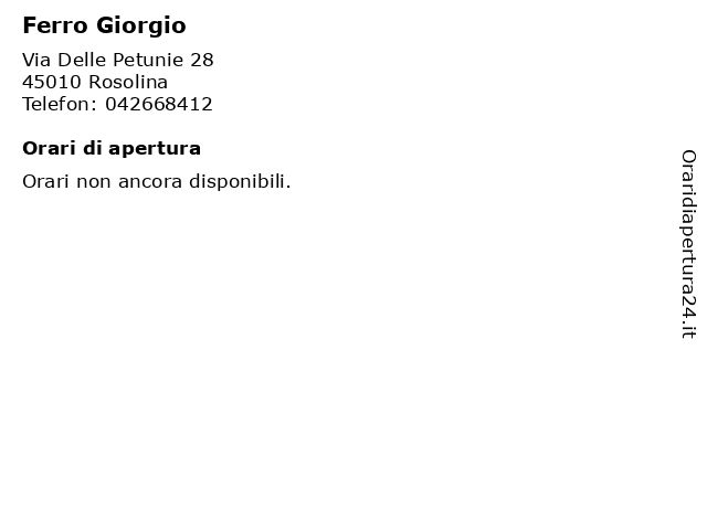Ferro Giorgio a Rosolina: indirizzo e orari di apertura