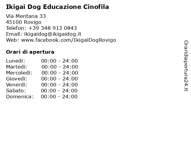 Ikigai Dog Educazione Cinofila a Rovigo: indirizzo e orari di apertura