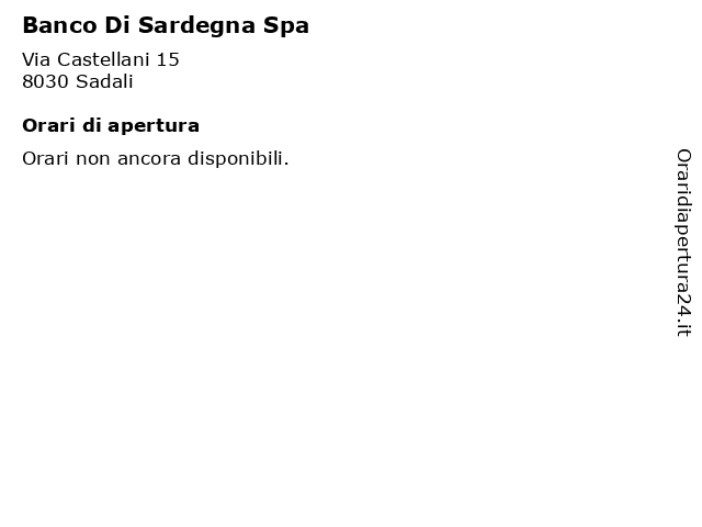 Banco Di Sardegna Spa a Sadali: indirizzo e orari di apertura