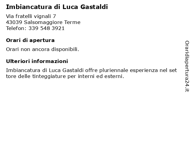 Imbiancatura di Luca Gastaldi a Salsomaggiore Terme: indirizzo e orari di apertura