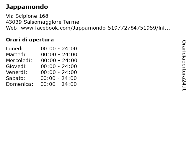 Jappamondo a Salsomaggiore Terme: indirizzo e orari di apertura