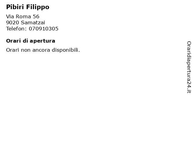 Pibiri Filippo a Samatzai: indirizzo e orari di apertura