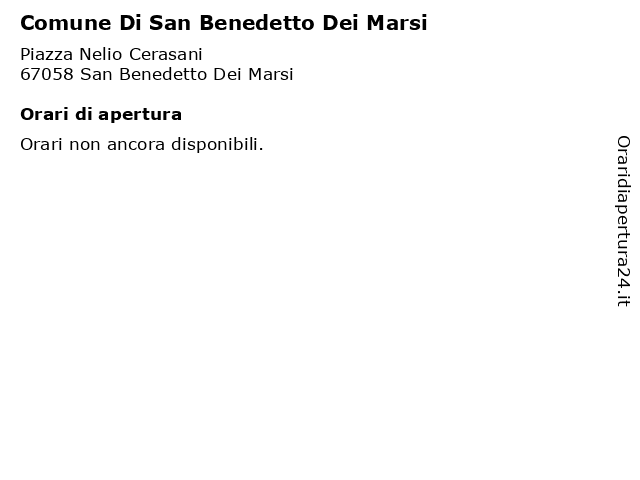 Comune Di San Benedetto Dei Marsi a San Benedetto Dei Marsi: indirizzo e orari di apertura