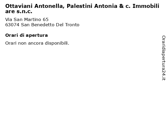 Ottaviani Antonella, Palestini Antonia & c. Immobiliare s.n.c. a San Benedetto Del Tronto: indirizzo e orari di apertura