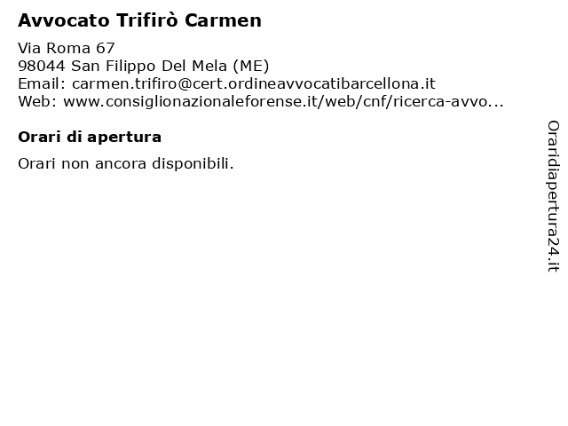 ᐅ Orari Avvocato Trifiro Carmen Via Roma 67 San Filippo Del Mela Me