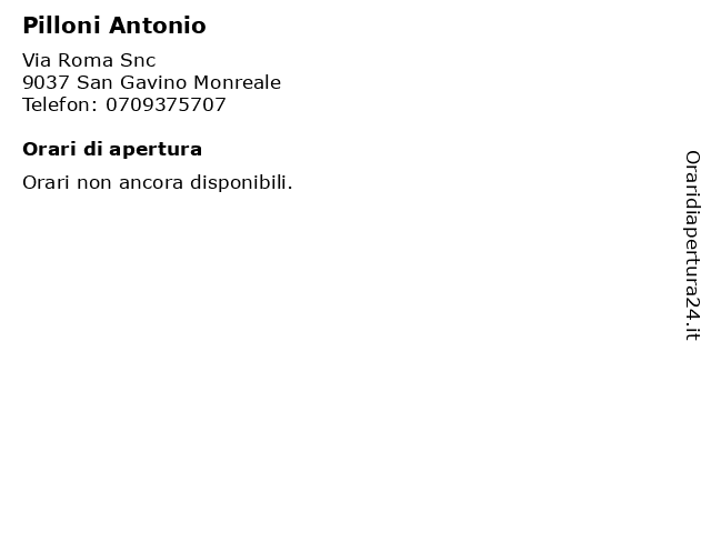 Pilloni Antonio a San Gavino Monreale: indirizzo e orari di apertura