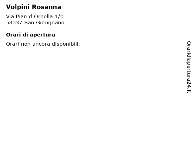 Volpini Rosanna a San Gimignano: indirizzo e orari di apertura