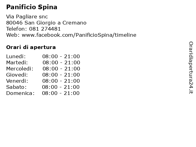 Panificio Spina a San Giorgio a Cremano: indirizzo e orari di apertura