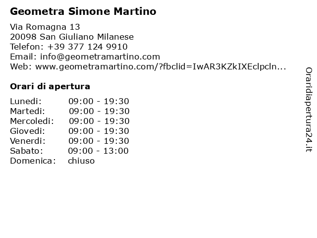 Geometra Simone Martino a San Giuliano Milanese: indirizzo e orari di apertura