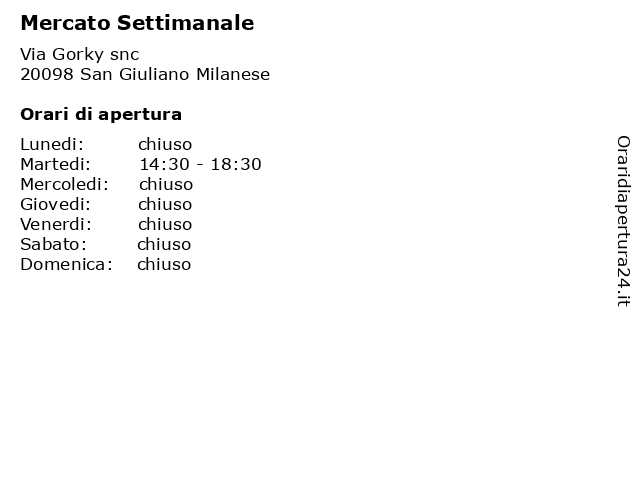 Mercato Settimanale a San Giuliano Milanese: indirizzo e orari di apertura