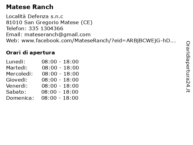 Matese Ranch a San Gregorio Matese (CE): indirizzo e orari di apertura