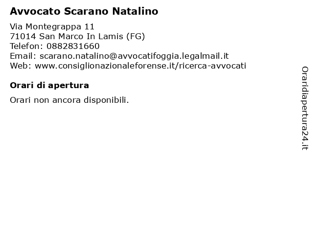 Avvocato Scarano Natalino a San Marco In Lamis (FG): indirizzo e orari di apertura