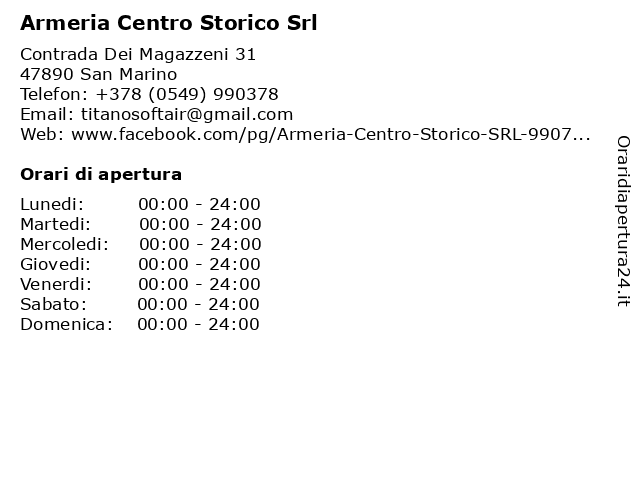 Armeria Centro Storico Srl a San Marino: indirizzo e orari di apertura