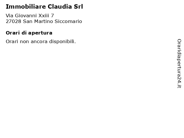 Immobiliare Claudia Srl a San Martino Siccomario: indirizzo e orari di apertura