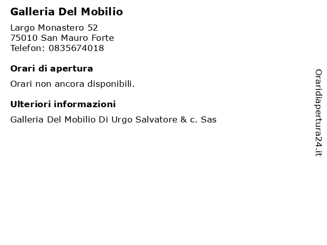 ᐅ Orari Galleria Del Mobilio Largo Monastero 52 San Mauro Forte