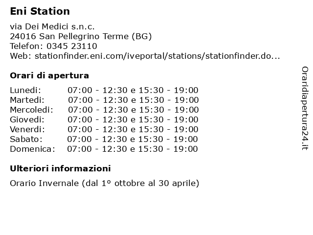 Eni Station a San Pellegrino Terme (BG): indirizzo e orari di apertura