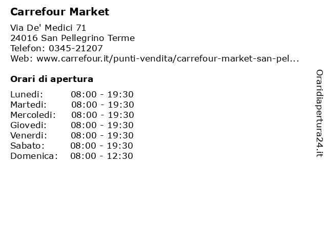 Carrefour Market a San Pellegrino Terme: indirizzo e orari di apertura