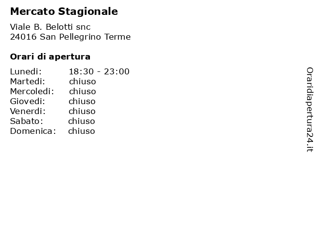 Mercato Stagionale a San Pellegrino Terme: indirizzo e orari di apertura