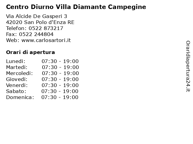 Centro Diurno Villa Diamante Campegine a San Polo d'Enza RE: indirizzo e orari di apertura