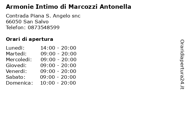 Armonie Intimo Di Marcozzi Antonella a San Salvo: indirizzo e orari di apertura
