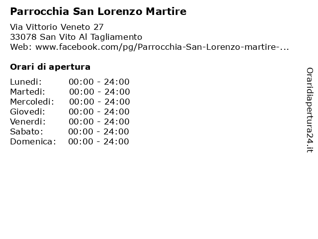 Parrocchia San Lorenzo Martire a San Vito Al Tagliamento: indirizzo e orari di apertura