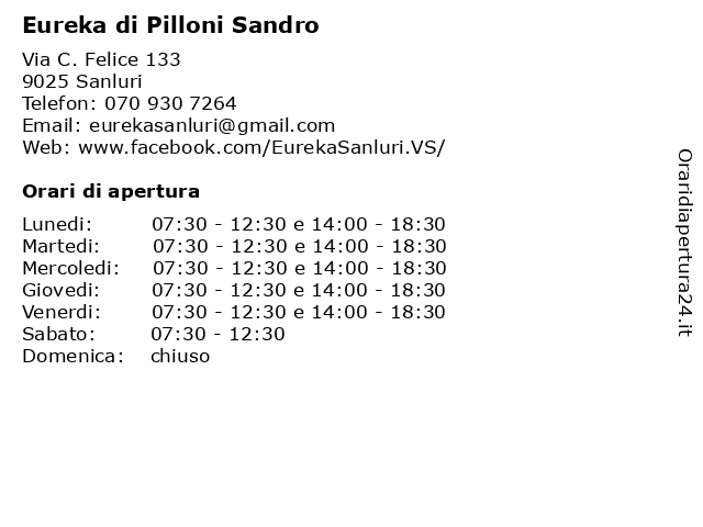 Eureka di Pilloni Sandro a Sanluri: indirizzo e orari di apertura
