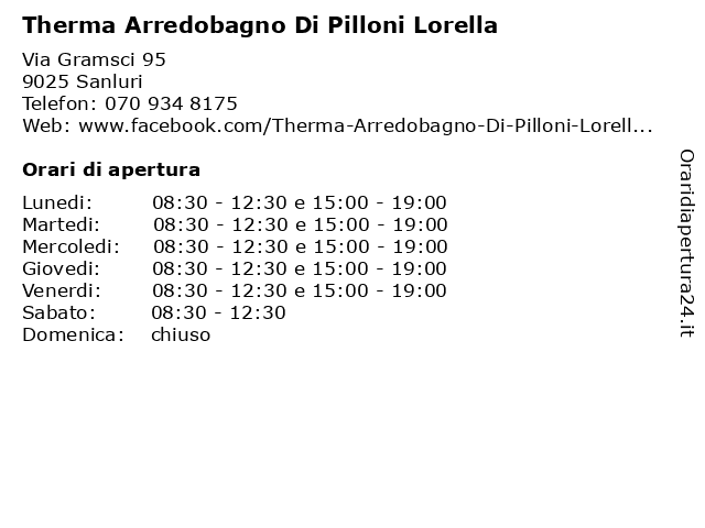 Therma Arredobagno Di Pilloni Lorella a Sanluri: indirizzo e orari di apertura