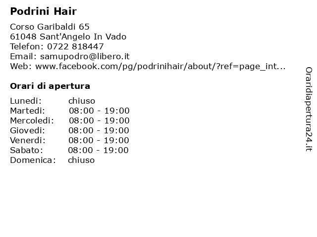 Podrini Hair a Sant'Angelo In Vado: indirizzo e orari di apertura