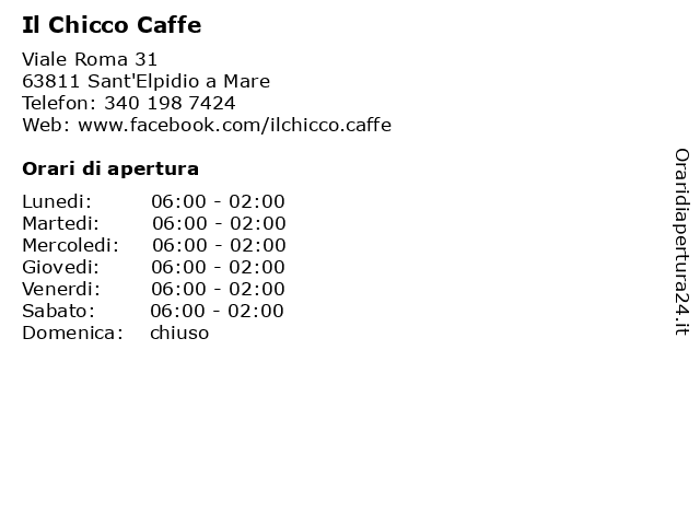Il Chicco Caffe a Sant'Elpidio a Mare: indirizzo e orari di apertura