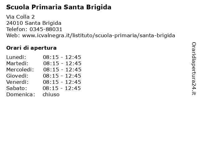 Scuola Primaria Santa Brigida a Santa Brigida: indirizzo e orari di apertura