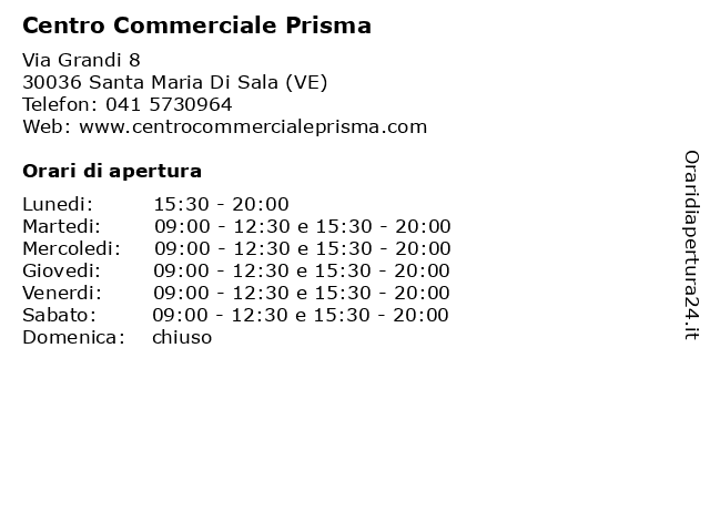 Centro Commerciale Prisma a Santa Maria Di Sala (VE): indirizzo e orari di apertura