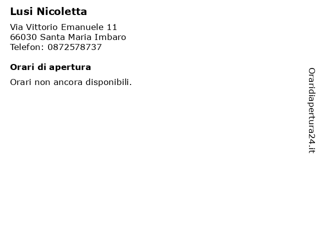 Lusi Nicoletta a Santa Maria Imbaro: indirizzo e orari di apertura
