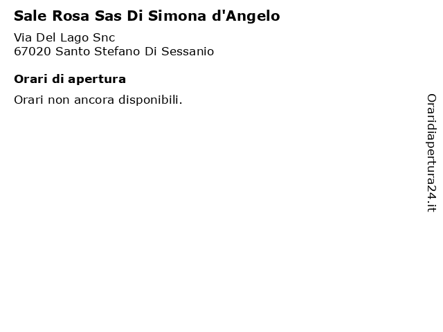Sale Rosa Sas Di Simona d'Angelo a Santo Stefano Di Sessanio: indirizzo e orari di apertura