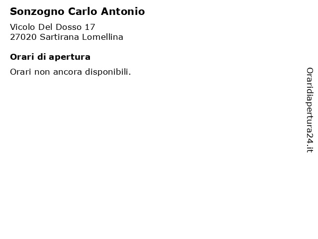 Sonzogno Carlo Antonio a Sartirana Lomellina: indirizzo e orari di apertura